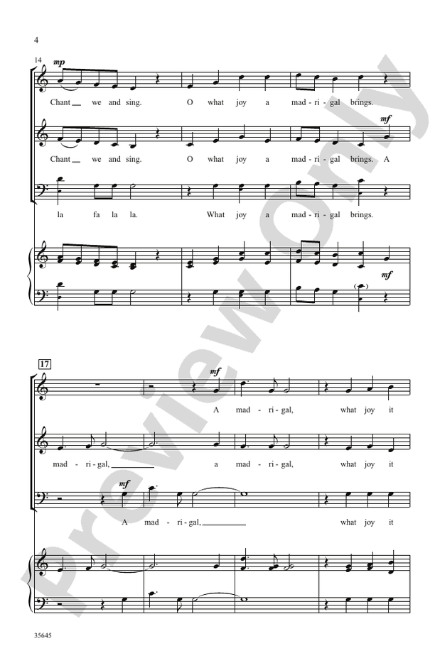 A Madrigal - 3-Part Mixed, a cappella Choral Octavo (Digital Download)