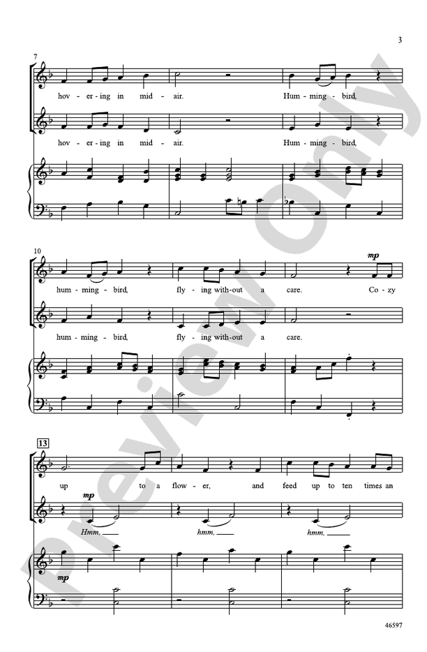 Hummingbird – 2-Part Choral Octavo (Digital Download)