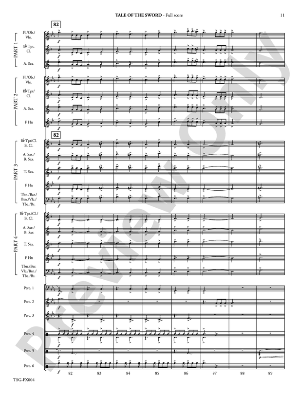 Tale of the Sword (Flexible Arrangement) - Concert Band Conductor Score & Parts (Digital Download)