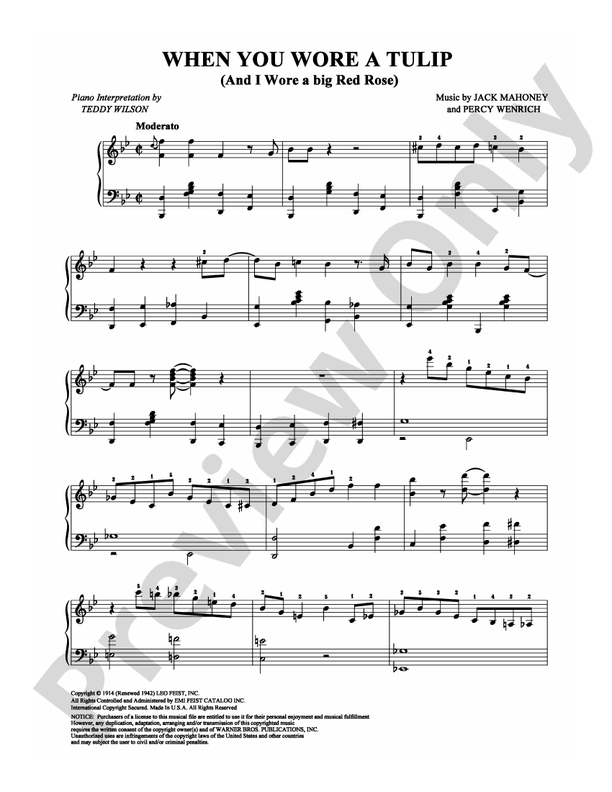 When You Wore a Tulip (And I Wore a Big Red Rose) - Piano (Digital Download)