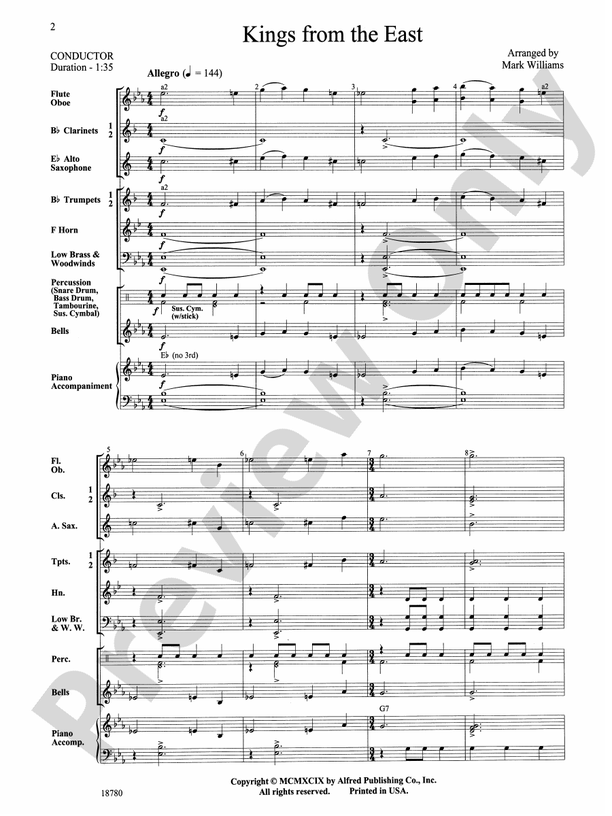 Kings from the East - Concert Band Conductor Score & Parts (Digital Download)