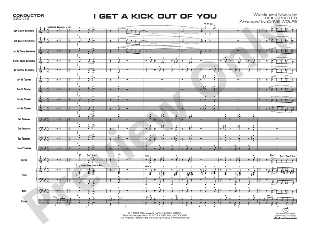 I Get a Kick Out of You (Grade 3) - Jazz Ensemble Conductor Score & Parts(Digital Download)