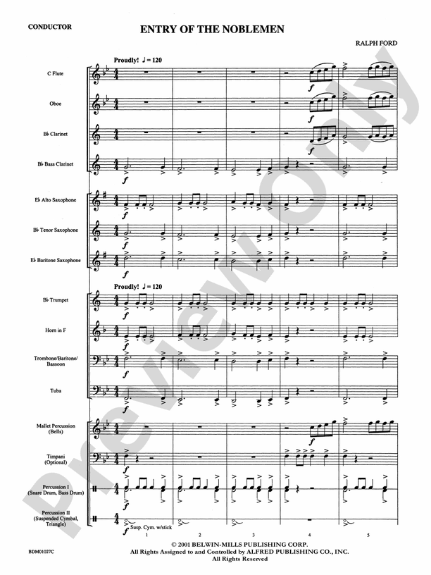 Entry of the Noblemen - Concert Band Conductor Score & Parts (Digital Download)