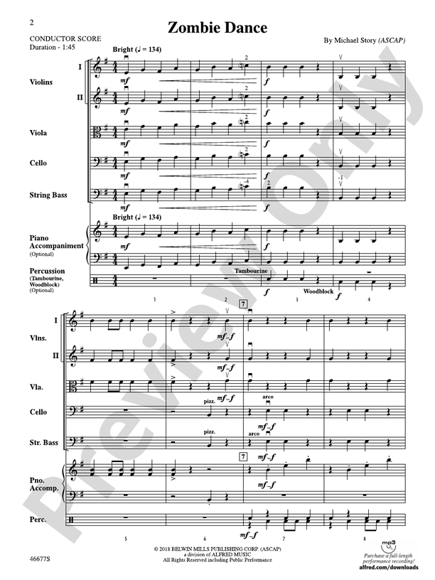 Zombie Dance - String Orchestra Conductor Score & Parts (Digital Download)