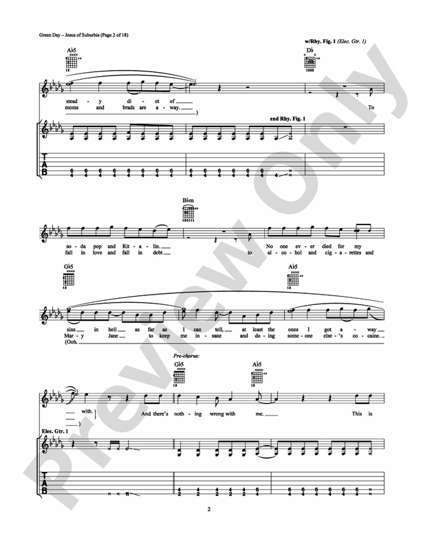 Jesus of Suburbia - Guitar TAB (Digital Download)