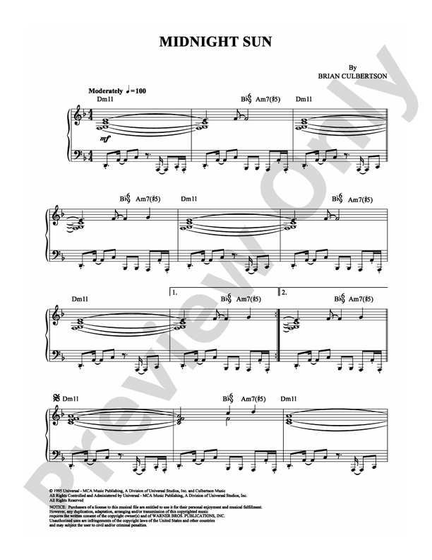 Midnight Sun - Piano (Digital Download)