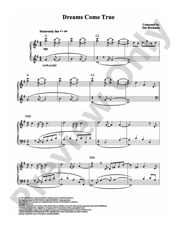 Dreams Come True - Piano (Digital Download)