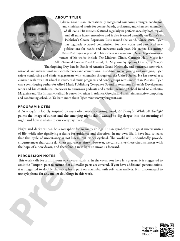 A New Light (Flexible Arrangement) - Concert Band Conductor Score & Parts (Digital Download)