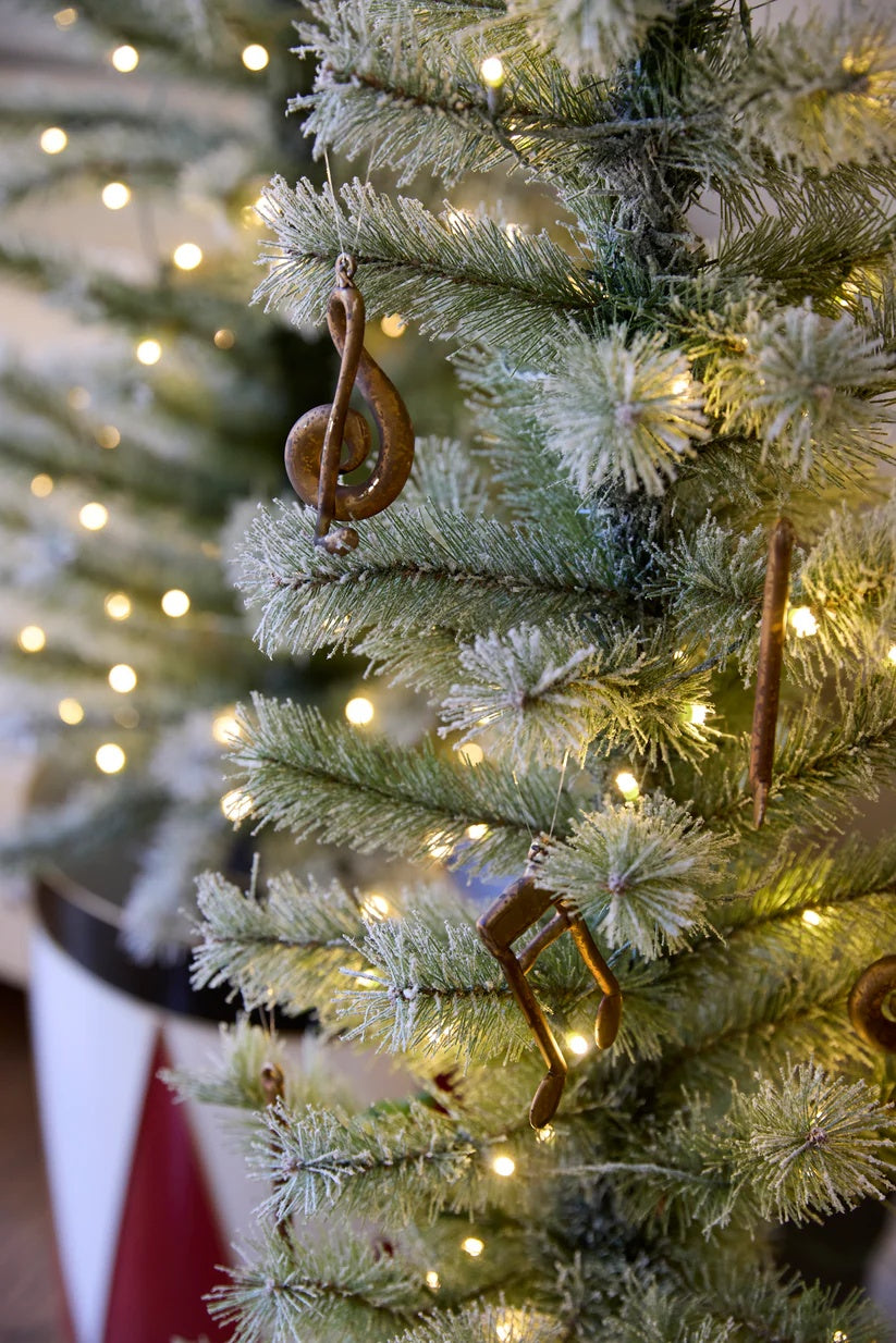 Christmas Decoration Set of 3 Copper Glass Notes and Treble Clef