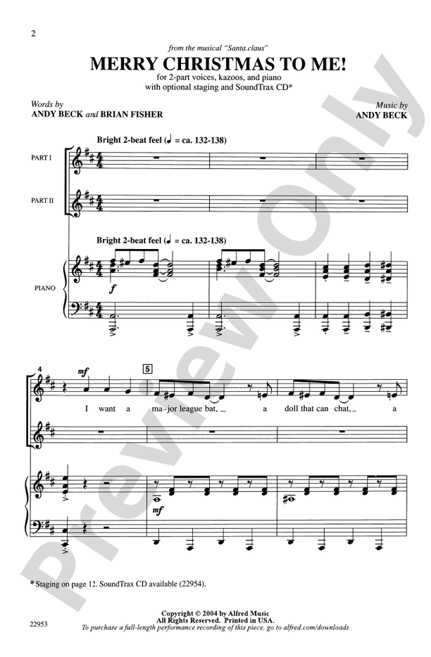 Merry Christmas to Me! – 2-Part Choral Octavo (Digital Download)