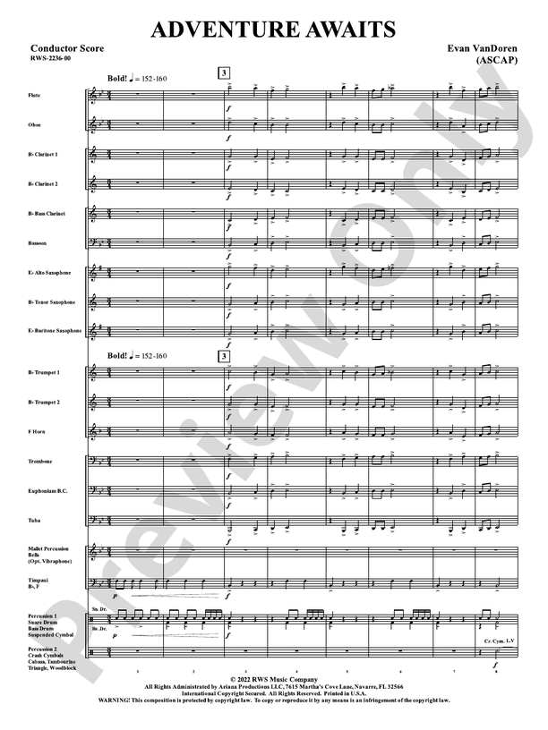 Adventure Awaits - Concert Band Conductor Score & Parts(Digital Download)