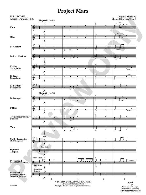 Project Mars - Concert Band Conductor Score & Parts (Digital Download)