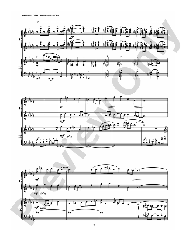 Cuban Overture - 2 Pianos, 4 Hands (Digital Download)
