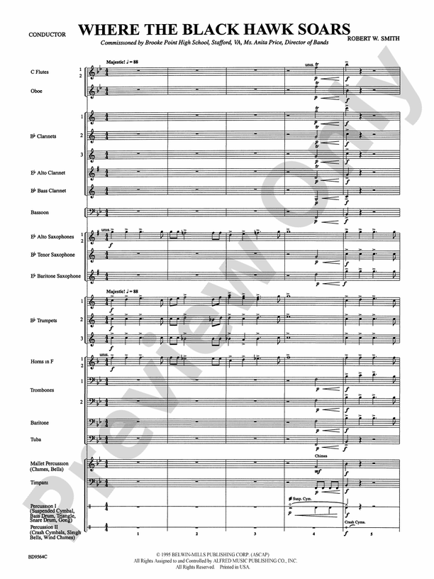 Where the Black Hawk Soars - Concert Band Conductor Score & Parts (Digital Download)