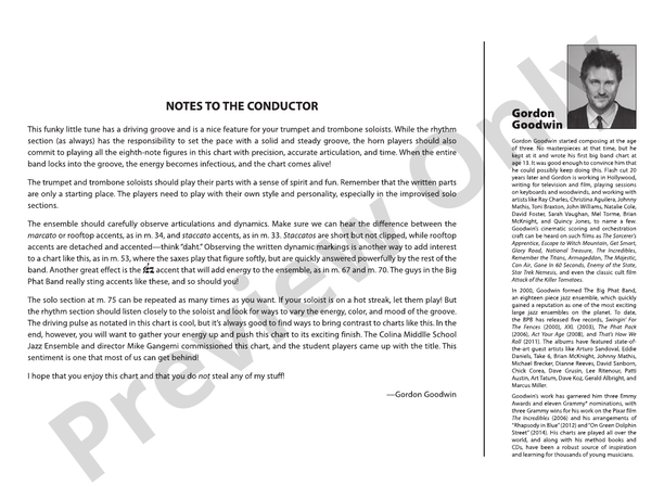 Don't Steal My Stuff - Jazz Ensemble Conductor Score & Parts (Digital Download)