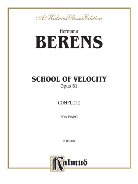 Berens - School of Velocity, Op. 61 - Piano Solo (Digital Download)