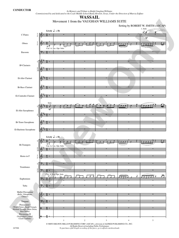 Wassail - Concert Band Conductor Score & Parts (Digital Download)