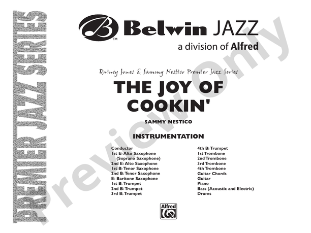 The Joy of Cookin' - Jazz Ensemble Conductor Score & Parts (Digital Download)