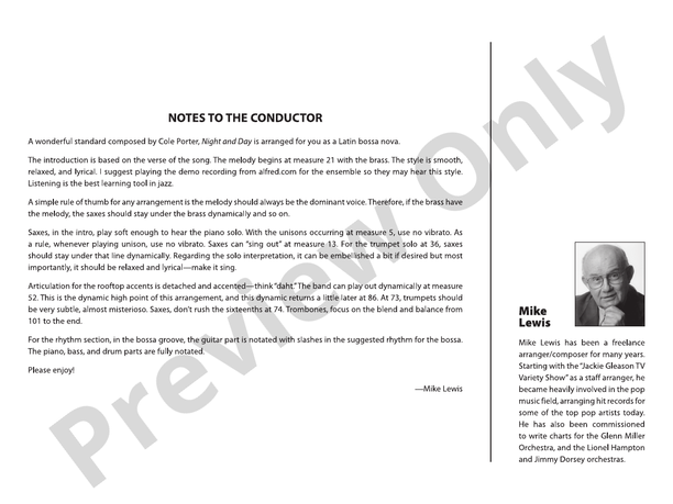 Night and Day (Young Jazz Ensemble) - Jazz Ensemble Conductor Score & Parts(Digital Download)