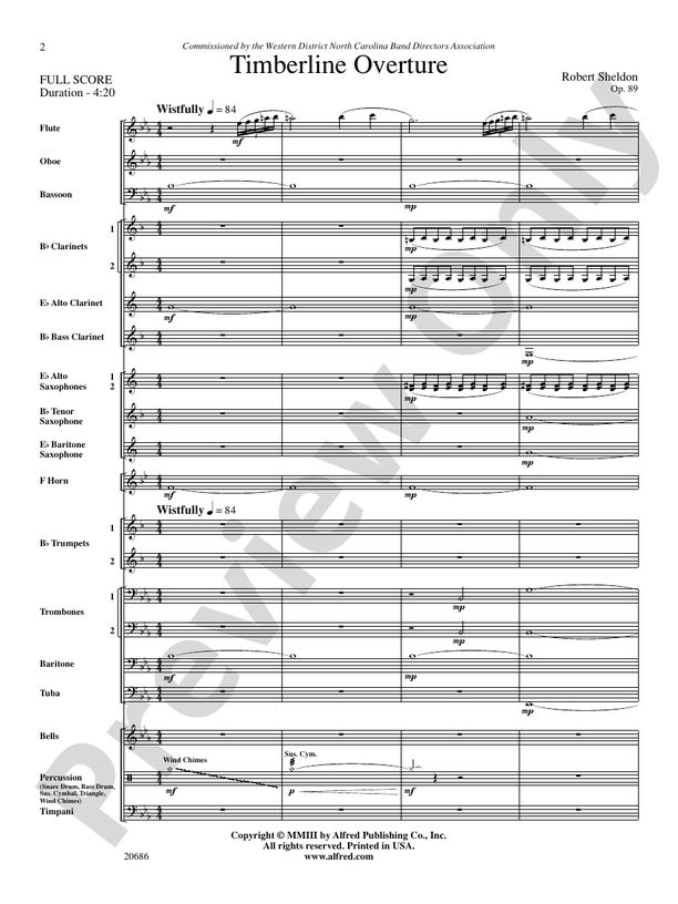 Timberline Overture - Concert Band Conductor Score & Parts (Digital Download)