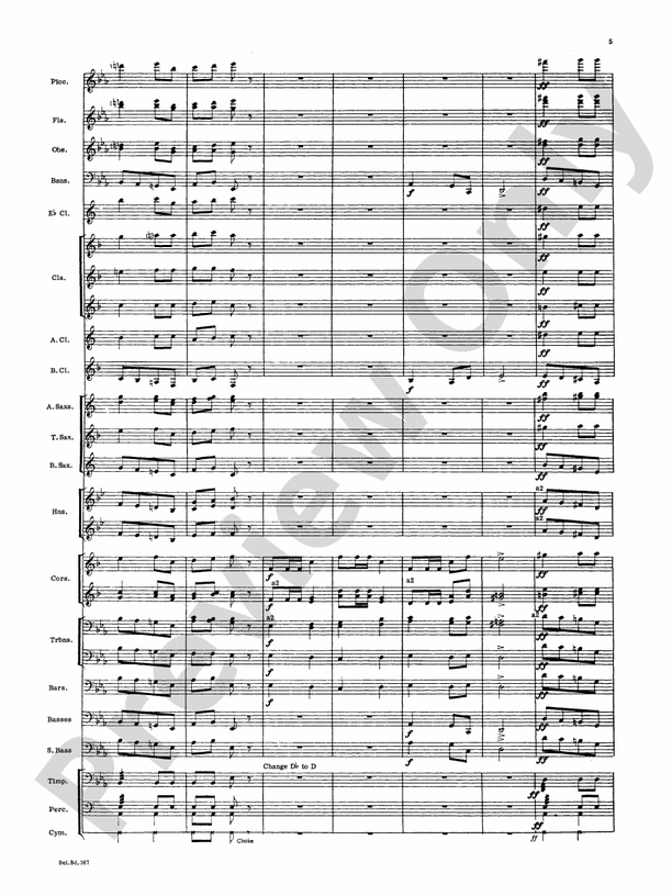 March and Procession of Bacchus (Grade 5) - Concert Band Conductor Score & Parts (Digital Download)