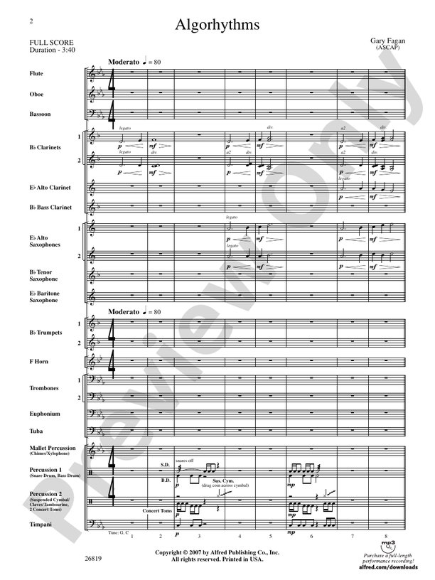 Algorhythms - Concert Band Conductor Score & Parts (Digital Download)