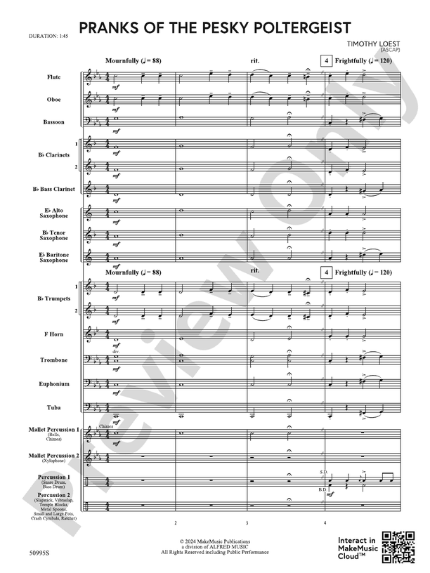 Pranks of the Pesky Poltergeist – Concert Band Conductor Score & Parts (Digital Download)