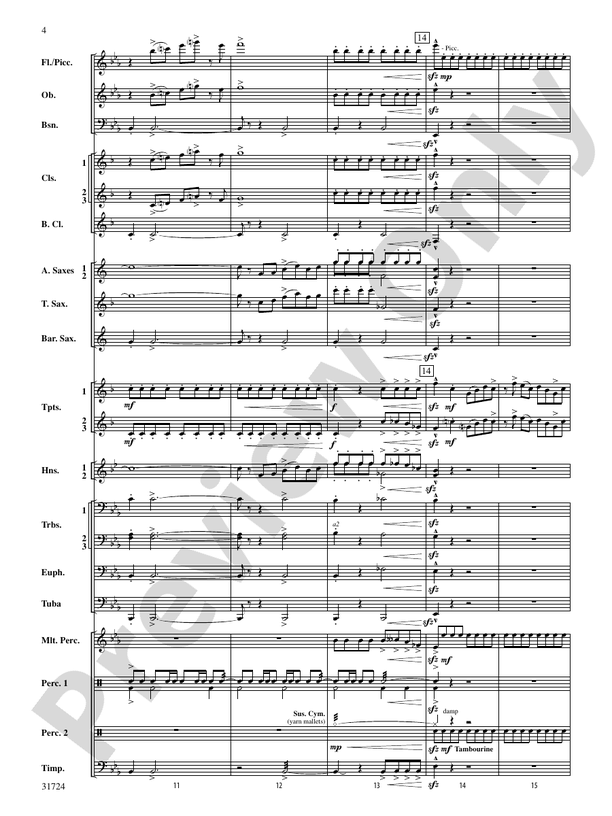 Choreography - Concert Band Conductor Score & Parts (Digital Download)