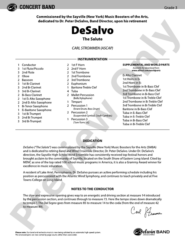 DeSalvo - Concert Band Conductor Score & Parts (Digital Download)