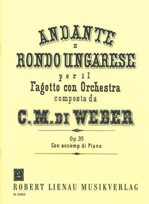 Weber - Andante & Rondo Ongarse Op35 - Bassoon/Piano Accompaniment Lienau RL35850