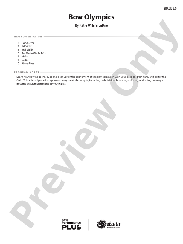 Bow Olympics - String Orchestra Conductor Score & Parts (Digital Download)