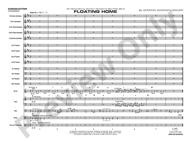 Floating Home - Jazz Ensemble Conductor Score & Parts(Digital Download)