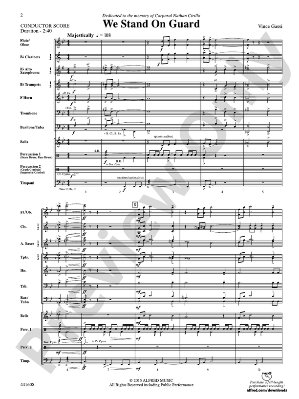 We Stand on Guard - Concert Band Conductor Score & Parts (Digital Download)