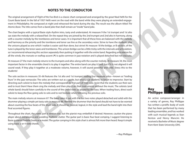 Flight of the Foo Birds (Arr. Roy Phillippe) - Jazz Ensemble Conductor Score & Parts (Digital Download)