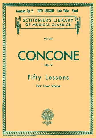 Concone - 50 Lessons Op9 - Classical Low Voice Schirmer 50253730