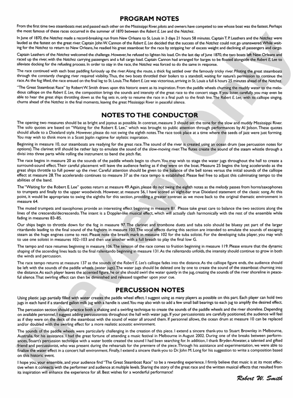 The Great Steamboat Race - Concert Band Conductor Score & Parts (Digital Download)