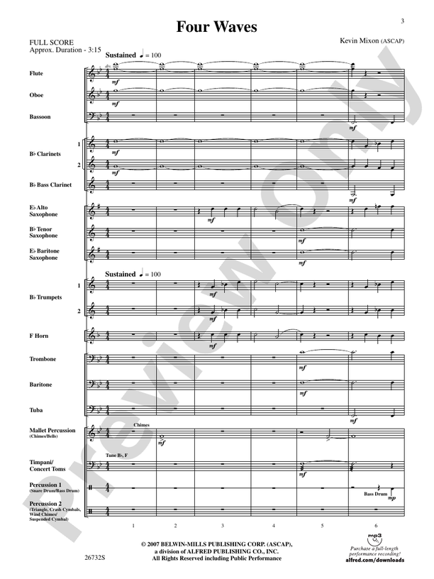 Four Waves - Concert Band Conductor Score & Parts (Digital Download)