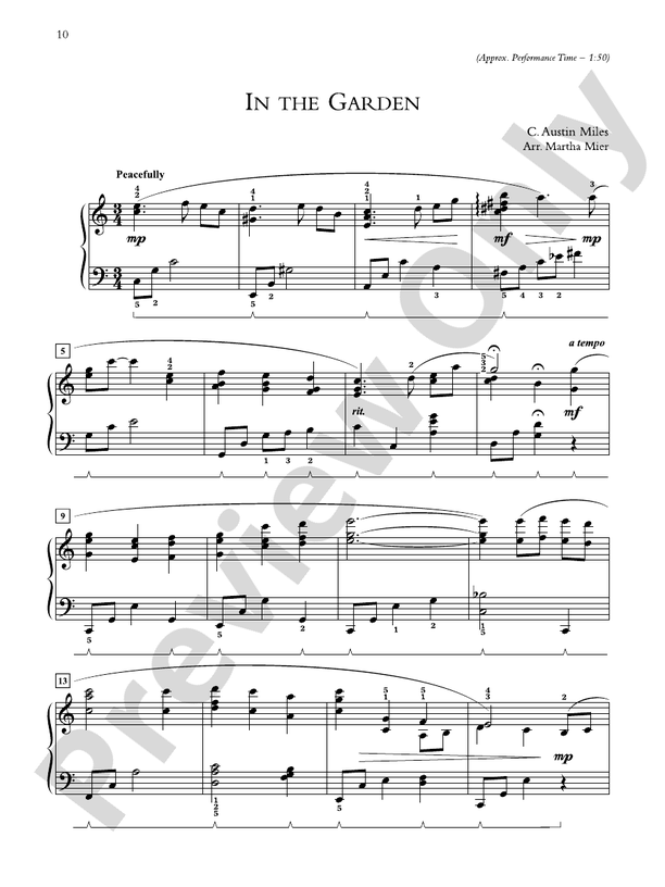 In the Garden  - Piano Solo (Digital Download)