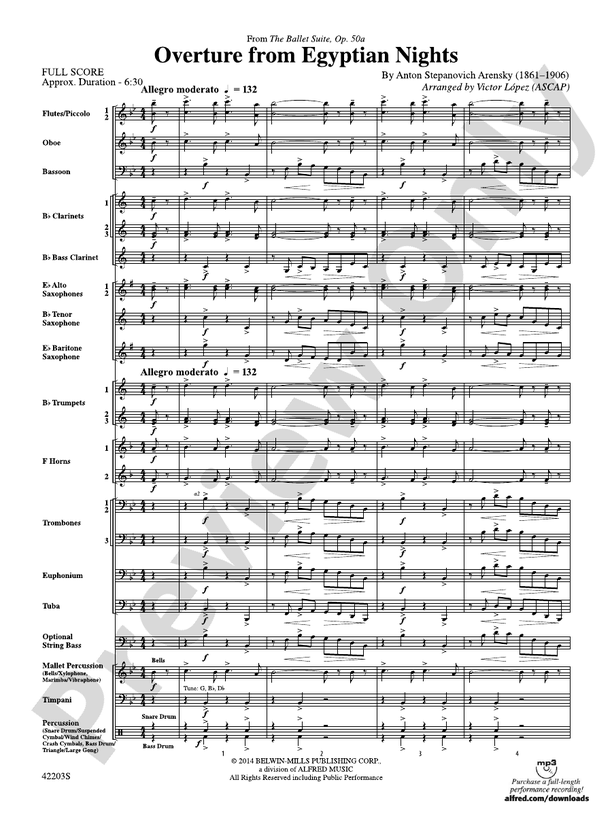 Overture from Egyptian Nights - Concert Band Conductor Score & Parts (Digital Download)