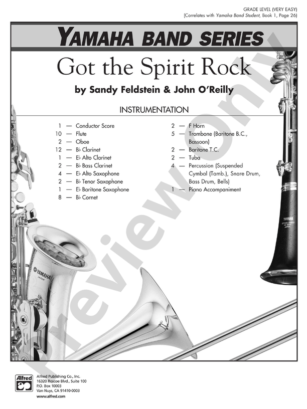 Got the Spirit Rock - Concert Band Conductor Score & Parts (Digital Download)