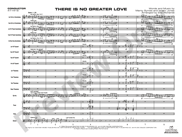 There Is No Greater Love - Jazz Ensemble Conductor Score & Parts (Digital Download)