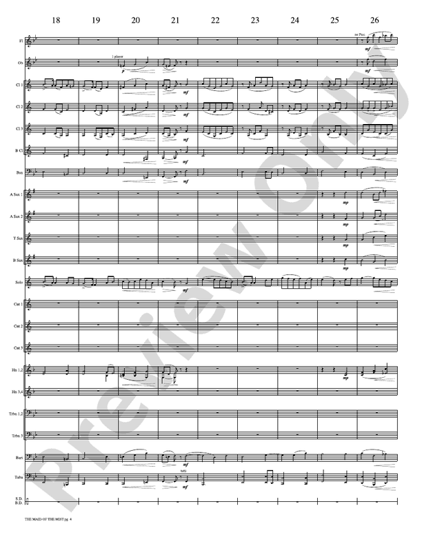 The Maid of the Mist (Solo Cornet and Concert Band) - Concert Band Conductor Score & Parts (Digital Download)