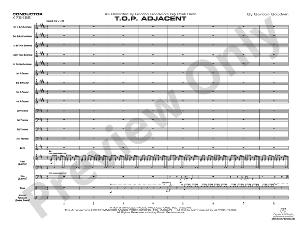 T.O.P. Adjacent – Jazz Ensemble Conductor Score & Parts (Digital Download)