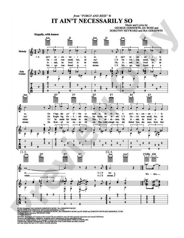 It Ain't Necessarily So - Guitar TAB (Digital Download)