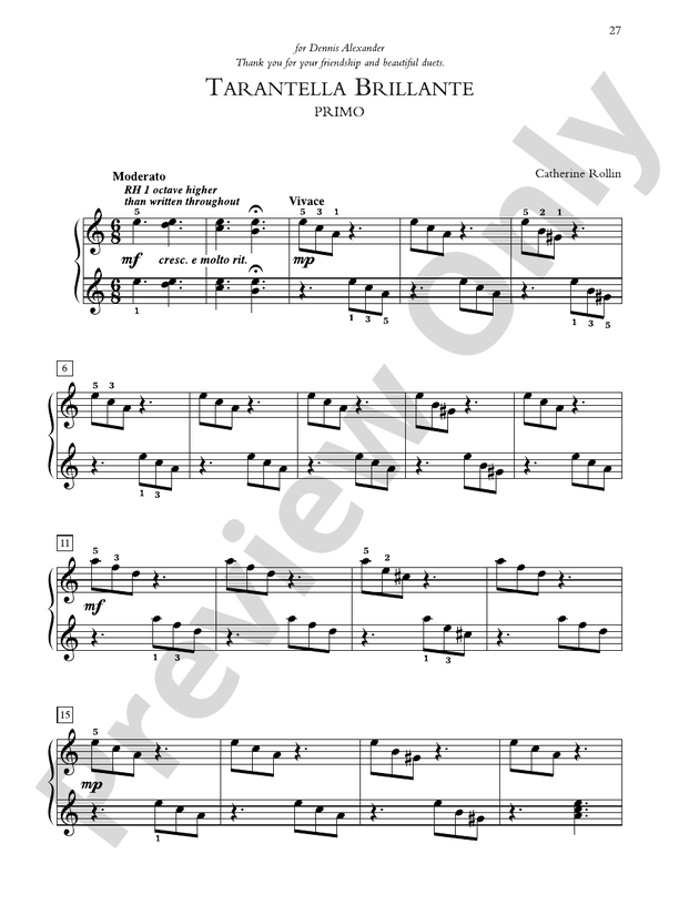 Tarantella Brillante - 1 Piano, 4 Hands (Digital Download)