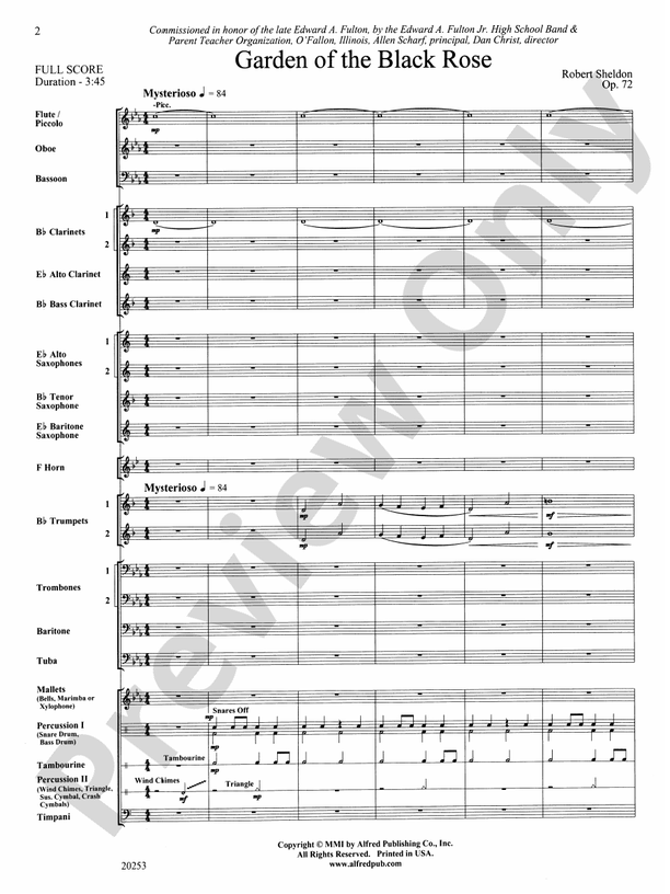 Garden of the Black Rose - Concert Band Conductor Score & Parts (Digital Download)