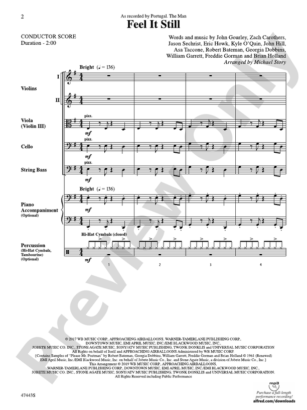 Feel It Still - String Orchestra Conductor Score & Parts (Digital Download)