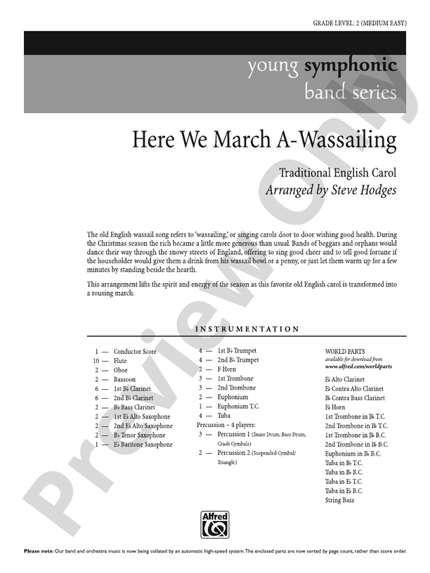 Here We March A-Wassailing - Concert Band Conductor Score & Parts (Digital Download)