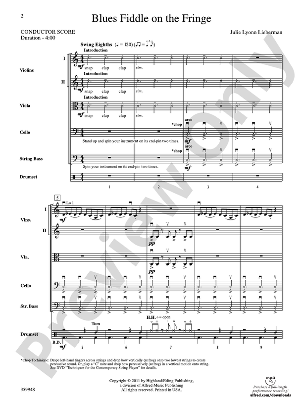 Blues Fiddle on the Fringe – String Orchestra Conductor Score & Parts (Digital Download)