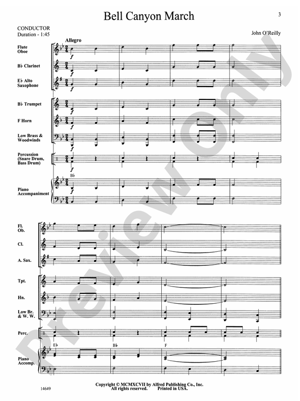 Bell Canyon March - Concert Band Conductor Score & Parts (Digital Download)